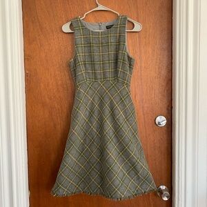 Banana Republic Gray and Yellow Plaid Dress Size 4